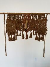 Vintage  Large 60’s70’s Hand Made Woven Jute  Macrame Wall Hanging  BOHO Hippie picture