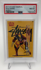 2011 STUSSY MARVEL Series 1 MCU Trading Card #1 WOLVERINE graded PSA 8 NM-MT picture