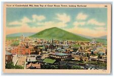 Cumberland Maryland MD Postcard From Top Of Court House Tower Northeast c1940's picture