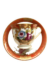 BEAUTIFUL SMALL CUP & SAUCER WITH RAISED GOLD EMBELLISHMENT picture