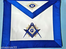  The Lux Master Mason  Royal Blue Satin Blue  Lodge Apron Golden  Bullion picture