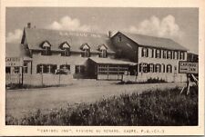 Historic Caribou Inn Riviere Au Renard Gaspe PQ Canada BW WOB Postcard picture