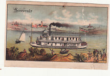 St Jacob's Oil Souvenir Steamboat Ferry Lake A FAIRY AFLOAT Vict Card c1880s picture