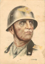 Italian Military WWII Propaganda Postcard F. Spoltore Victor Emmanuel Stamp WWII picture