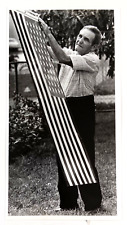 1989 Miami Florida Home Owner Handpainted Aluminum American Flag VTG Press Photo picture
