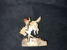 Vintage Richard Rothbard Wood Puzzle Trinket Box  miniature COWBOY WOW picture