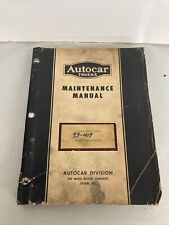 Vintage AutoCar Maintenance Manual AutoCar Model A10264 Chassis #48939 White picture