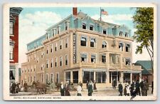 Rockland Maine~Hotel Rockland~Lots of People in Street~Horse & Buggies~1923 picture