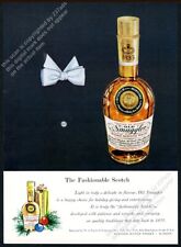 1958 Old Smuggler Scotch whisky bottle photo Christmas theme vintage print ad picture