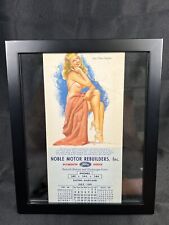Vtg Munson 1949 Brown & Bigelow Ad Pin-Up Calendar Noble Motor Ford Frame picture