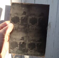 GAY INTEREST CROSS DRESSING MALES VERY RARE UNCUT ANTIQUE TINTYPE PHOTOGRAPH HAT picture