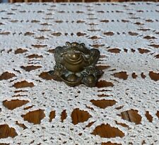 Vintage Brass Lucky Money Three Legged Toad Frog Figurine picture