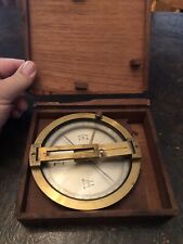 Rare Antique 1900's Brass Surveying Surveyor's Sight Compass W/ Original Box picture