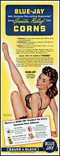 1946 Sexy leggy Pinup girl art Blue-Jay feet corn plaster vintage print ad XL8 picture