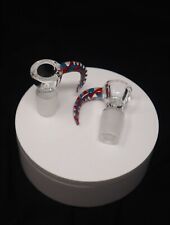 18mm Blue & Red Colored Glass Honeycomb Horn Bowl Piece picture