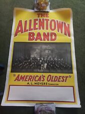 VINTAGE 1930’s/1940’s ALLENTOWN BAND “America’s Oldest” PROMO POSTER 27 x 41