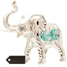 Silver Plated Elephant w/ Open Mouth Ornament Made with Genuine Matashi Crystals picture
