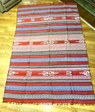 Antique Native American Navajo Indian Hand Stitched 100x65 Wool Blanket Textile picture