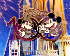 💜 Disney 100th Pin Mickey & Minnie Mouse Walt Disney Travel Company Pin 156743 picture