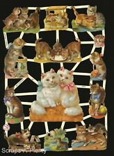German Embossed Victorian Style Scrap Die Cut - Playful Kittens / Cats EF7245 picture