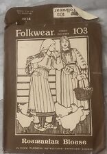 Folkwear Ethnic Sewing Pattern 103 Roumanian Blouse Romanian Uncut Vtg picture
