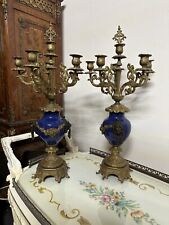 ITALIAN IMPERIAL BREVETTATO  CANDELABRAS CANDLE HOLDERS LIONS ITALY 25” HIGH picture