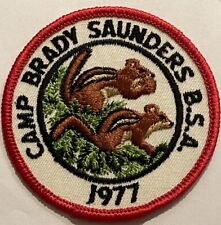 1977 Camp Brady Saunders Patch BSA Boy Scouts Of America Embroidered Badge Vtg picture