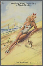 c. 1940's Curteich Postcard Gentlemen Prefer Blondes Here in Atlantic City, N.J. picture