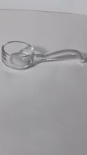Vintage Clear Glass Condiment Ladle Mayonnaise ,  Sauce ,   Spoon Curved Handle picture
