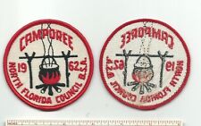 DX SCOUT BSA 1962 NORTH FLORIDA COUNCIL CAMPOREE PATCH KETTLE ON CAMPFIRE FL  picture