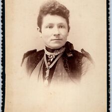 c1880s Lucan, Ontario Canada Fancy Lady Girl Cabinet Card Photo Ellis London B23 picture