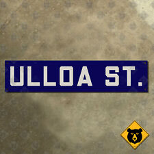 San Francisco California Ulloa Street road highway sign white and blue 1921 picture