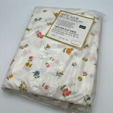 Vtg Sears Perma Prest Muslin 50/50 Full Flat Sheet Petite Fleur Floral Yellow picture