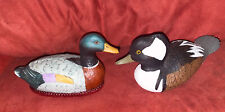 Pair of Hand Painted Matte Ceramic Mallard Ducks 6-7” picture