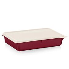 Tupperware Snack-Stor Large Container Maroon with White Seal  New picture
