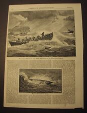 1879: U.S. Life Saving Service: LIFEBOAT to the RESCUE; print & story; surf car picture