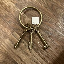 Antique Skeleton Keys On Key Ring Decoration Wall Art NWT picture