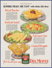 Vintage 1928 DEL MONTE Canned Fruits Vegetables Kitchen Art Décor 20's Print Ad picture