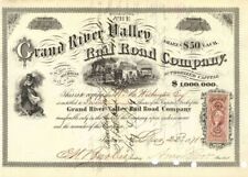 Grand River Valley Railroad Co. - Michigan Railway Stock Certificate - Railroad  picture
