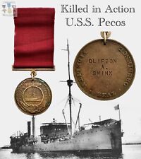 KILLED IN ACTION NAMED WWII NAVY GOOD CONDUCT MEDAL CLIFTON A. SWINK +RESEARCH picture