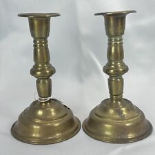 Pair Of Antique Mid 1800's Pair of Brass Candlesticks 5.25