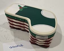 Longaberger 2014 Basket, Christmas Stocking w/ Protector, Liner & Wooden Lid picture