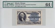 1893 World's Columbian Expo Ticket George Washington PMG CU 64 EPQ 188811 picture