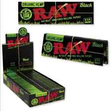 🔥RAW BLACK ORGANIC HEMP ROLLING PAPERS😎SEALED BOX 1 1/4 SIZE - 24 PACKS picture