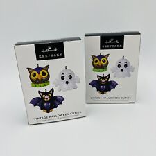 Hallmark Vintage Halloween Cuties 2 Boxes 6 Ornaments Bat Ghost Owl New 2022 picture