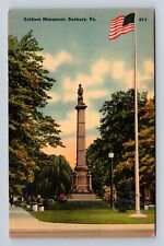 Sunbury PA-Pennsylvania, Soldiers Monument, Antique Vintage Souvenir Postcard picture