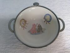 Vintage Excello Trademark Baby/Child  Porcelain Warming Dish/Bowl on Base MCM picture
