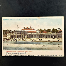 Antique 1905 UDB Post Card Bath House Long Beach, CA Glitter Enhanced Postcard picture