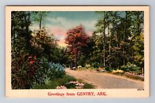 Gentry AR-Arkansas, General Greetings Road, Antique, Vintage Souvenir Postcard picture