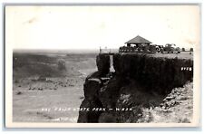 Washington WA Postcard RPPC Photo View Of Dry Falls State Park Cars 1941 Vintage picture